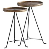 Wohnling WL7.212 Beistelltisch 2er Set Metall Gold / Schwarz