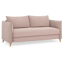 BRUNO Schlafsofa 160cm in Blush Rosa | stabiles Massivholz & Boxspringkomfort