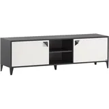 Schildmeyer Looks Classic Lowboard 160 x 39 x 48,7 cm Schwarz Matt/Cremebeige Holz