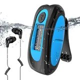 AGPTEK IPX8 Wasserdicht MP3 Player, 8GB HiFi MP3 Musik Player zum Schwimmen und Laufen, mit wasserdicht Kopfhörer, Audiokabel und 3 Paar Ohrstöpsel (L/M/S), unterstützt FM, Shuffle Funktion, Blau