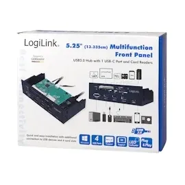 Logilink Multifunktions-Panel SATA Speicherkartenlesegerät, Schwarz
