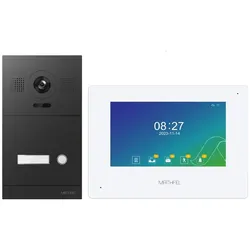 2 Draht Video Türsprechanlage für 1 Teilnehmer mit Aufzeichnungsfunktion, 7 Zoll LCD-Monitor, Nachtsichtfunktion – Anthrazit Kamera 1x 7 Zoll Monitor