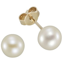 VIVANCE Paar Ohrstecker »585 Gold Perlen 6-6,5mm«, 81735249-0 gelb + weiß)