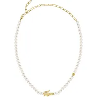 Lacoste Perlenkette MATCHPOINT Gelb/Goldfarben/Weiß Edelstahl