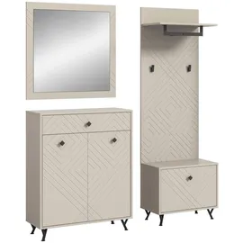 VCM Garderobenkombination Notes 195x190x35 cm beige