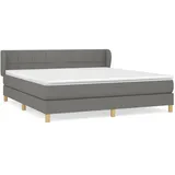 vidaXL Boxspringbett mit Matratze Dunkelgrau 160x200 cm Stoff