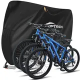 toptrek Fahrradabdeckung für 3 Fahrräder 210D mit Nahtband Oxford-Gewebe Wasserdicht Hochwertige Fahrradgarage Outdoor 220 x 120 x 110 cm Reißfestigkeit Sonnenschutz Fahrrad Schutzhülle mit Beutel