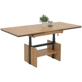 HELA Tische Hela Tische, Funktionscouchtisch Ingo, Holzwerkstoff melaminbeschichtet, Artisan Eiche-Dekor, ausziehbar, höhenverstellbar, mit Lift 53-72cm
