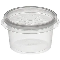 DayBays 2000 Stk. Dressingboxx (Saucecup) 80cc. 75x35 mm Kombi-Verpackung Transparent inklusive passende Deckel