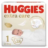 Huggies Extra Care Windeln, Größe 1 (2-5 kg), Packung mit 28 Stück