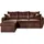 bestmobilier Astoria - 4-sitzer Ecksofa beidseitig montierbar - mit Schlaffunktion und Bettkasten - Industrieller Stil Braun