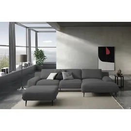 Designwerk Eckcouch Polyester 3-Sitzer Grau