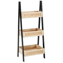 Regal Denis Naturfarben/ Schwarz Echtholz/MDF