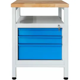 ADB Werktisch Werkbank 3 Schubladen Arbeitstisch Werkzeugschrank 600x600x840 mm - ADB