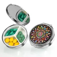 ACWOO Tablettenbox 7 Tage Morgens Abends, Medikamentenbox 7 tage 3 Fächer mit Spiegel, Pillendose Klein BPA Frei, Tablettenbox für Reise Tägliches (A)
