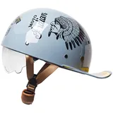 Halbhelm Für Erwachsene, ECE-geprüft, Vintage-Motorradhelm, Baseballkappe, Cruiser, Chopper, Roller, Fahrradhelm, Herren, Vintage-Motorrad-Halbhelm, Damen, Mopedhelm