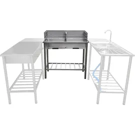 Westerholt Grilltisch aus Edelstahl silber