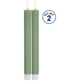 Star Trading LED Stabkerze Flamme Stripe 2er-Set aus Wachs