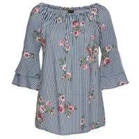 LASCANA Carmenbluse Damen marine-weiß-gestreift Gr.34