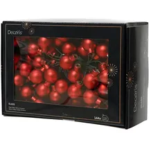 Christmas Decorations Weihnachtskugeln am Draht 2cm x 144 Stück Spiegelbeeren zum Basteln rot