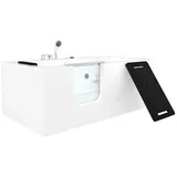 AcquaVapore Whirlpool-Badewanne Seniorenwanne mit Tür S15WP-L-ALL 160x85cm, (1-tlg), mit Ablaufgarnitur weiß