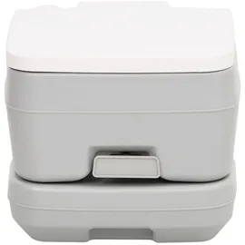 vidaXL Campingtoilette Camping-Toilette Tragbar Grau und Weiß 10 10 L HDPE grau