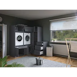 laundreezy Mehrzweckschrank-Set 203 x 200 x 68 cm Grau