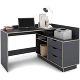 byLIVING Winkelschreibtisch Belfast Breite 129 cm, anthrazit/Artisan Eiche