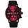 Gigandet Armbanduhr Herren Edelstahl Lederband Rot Schwarz G21-009 - Rot/Schwarz