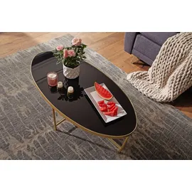 FineBuy Couchtisch FB53025 Glas schwarz oval 110 x 40 x 56 cm