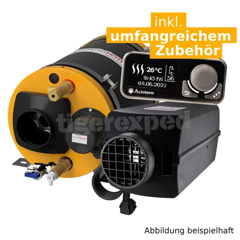 tigerexped Warmduscher-Kit 2.0 - Autoterm Standheizung + combiBOIL mit Comfort Boiler Control - 2 kW/12V / 300W/12V / 7 l