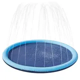 Yaheetech Hundepool Ø 150/170 cm, Wasserspielmatte Faltbarer Sprinkler Matte Hund rutschfest blau Ø 170 cm