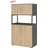 hjh OFFICE PRO FlexWall Kombischrank 4OH 1offen 80 x 40 x 180 graphit/eiche