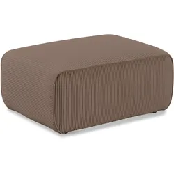 Polsterhocker ANDAS "Noord", braun, B:92cm H:44cm T:66cm, 92% PES; 8% Nylon, Hocker, mit Kedernaht, schöne Serienergänzung