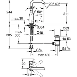 Grohe Essence L-Size Einhandmischer hard graphite 32628A01