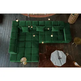 KAWOLA Sofa NEVADA Ecksofa Velvet smaragd Recamiere links - Grün