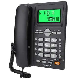 KX T880C Anrufer-ID-Anzeige, Festnetztelefon, kein Stummschaltungsfunktion für Home-Office-Wandtelefone, Festnetz-Haustelefon mit Anrufbeantworter, BT-hängendes Telefon,