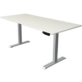 Kerkmann Move 1 elektrisch höhenverstellbarer Schreibtisch weiß rechteckig, T-Fuß-Gestell silber 180,0 x 80,0 cm