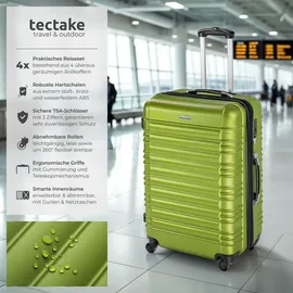 Tectake Hartschalen-Trolley 4-Rollen 76 cm / 106 l grün