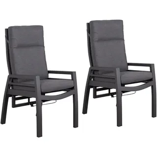 deVries Montana Dining-Sessel 60 x 62 x 109 cm grau 2 St.