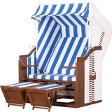 Strandkorb deVries Profi Ostsee Fehmarn - PE weiß - Modell 991 - Blau