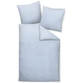 JANINE Interlock-Jersey Fischgrätmuster Blau 135 x 200 cm + 80 x 80 cm