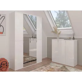 inn.furn Kleiderschrank SystemX 122 x 193 x 34 cm Weiß
