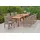 Merxx Ranzano Set 9-tlg. Flex-Ausziehtisch 185 x 90 cm beige inkl. Sitzkissen