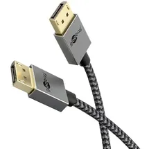 goobay 77445 @ DisplayPort 2.X Kabel, Slim Textil, 8K 120Hz, 2,0m