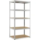 Juskys Lagerregal Metall 200 x 100 x 60 cm Silber