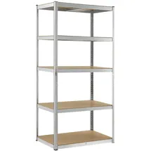 Juskys Lagerregal Metall 200 x 100 x 60 cm Silber