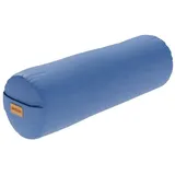 GORILLA SPORTS Yoga Bolster Yogakissen Ø20cm, aus 100% Baumwolle, mit Dinkelfüllung, Yogarolle, Waschbarer, mit Tragegriff, Yogakissen, für Restorative Yoga, Pilates blau