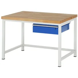 Rau Werkbank höhenverstellbar 8001A1, B1250xT900xH840-1040mm, 1x Schublade-TA