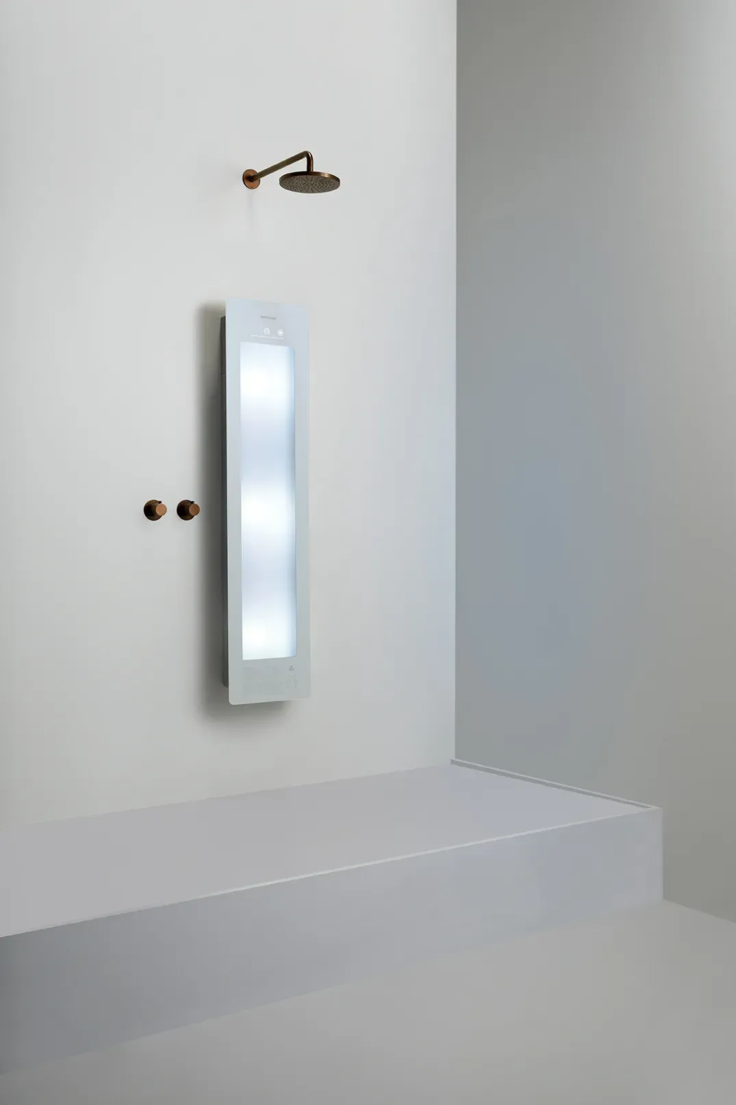 Sunshower Round Line Plus/M Infrarot und UV-Stahler für Dusche - weiß